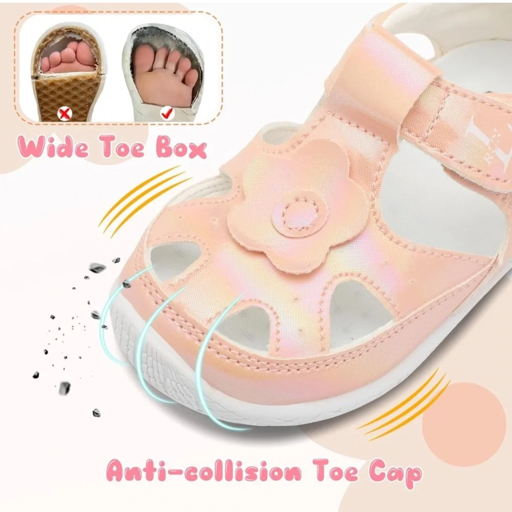 Kids Pink Flower Sandals